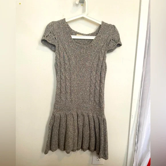 Handmade Knit Drop Waist Dress | Color: Gray | Size: S | Cuteclothesplz's Closet